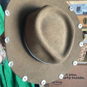 Metal Button Studded Cowboy Hat